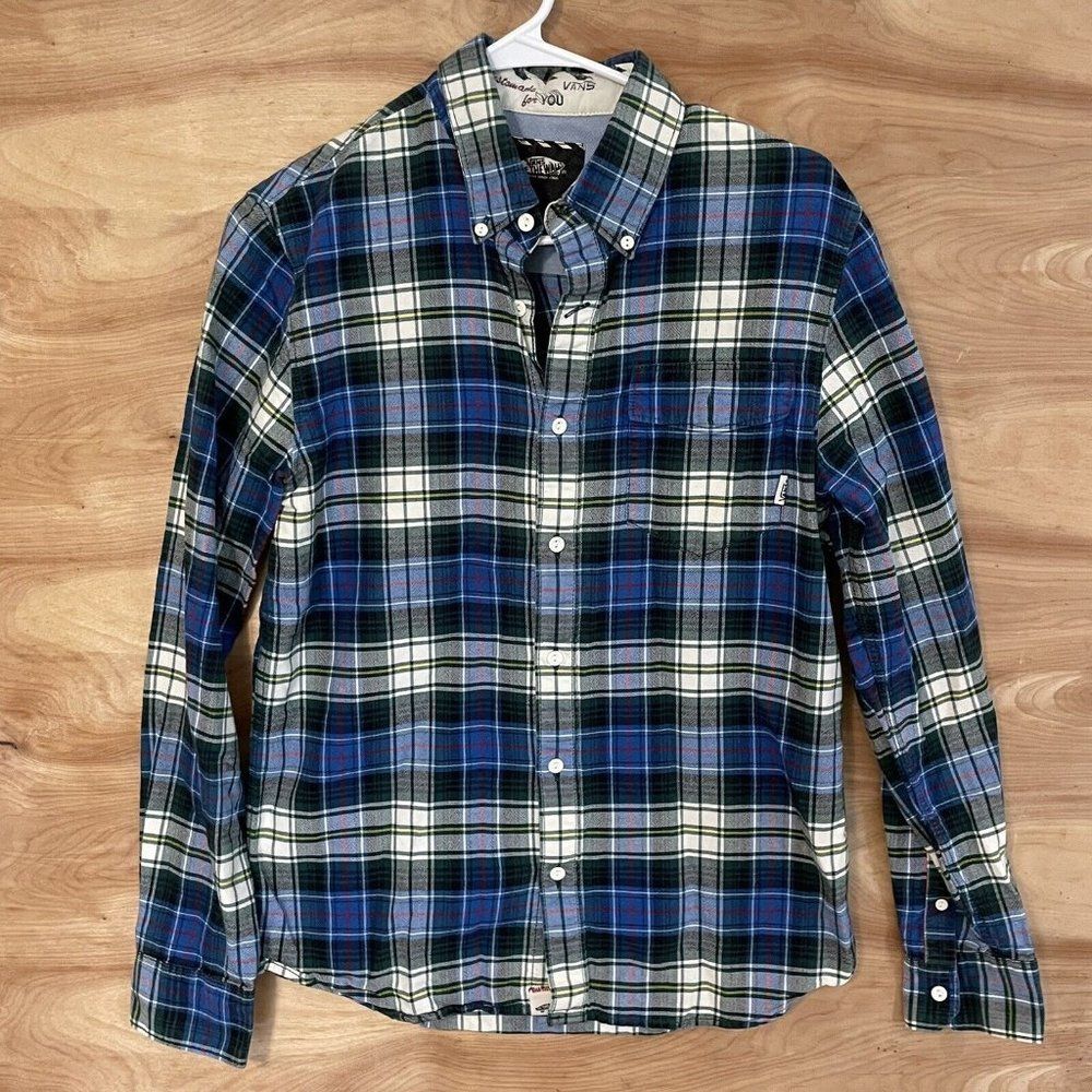 Vans BOX FLANNEL BUTTON DOWN Collared SHIRT Men’s size SMALL Multi color